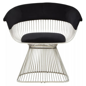 Vogue Black and Silver Velvet Chair