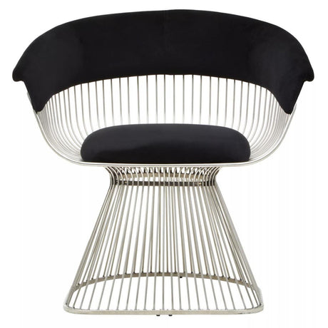 Vogue Black and Silver Velvet Chair