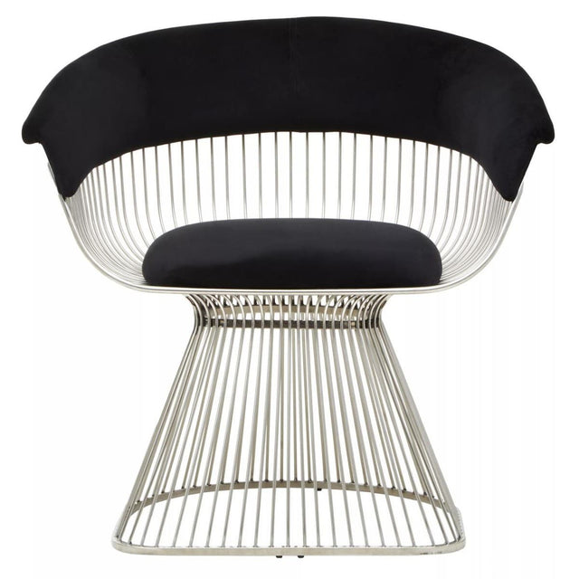 Vogue Black and Silver Velvet Chair