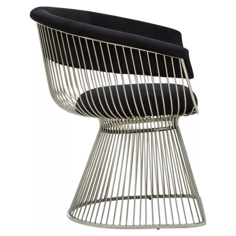 Vogue Black and Silver Velvet Chair