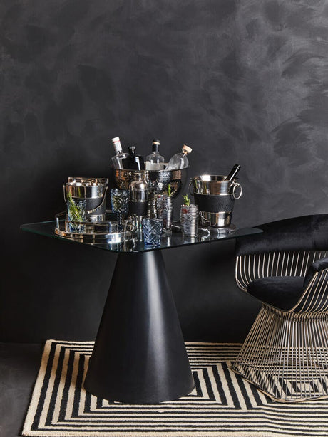 Vogue Black and Silver Velvet Chair