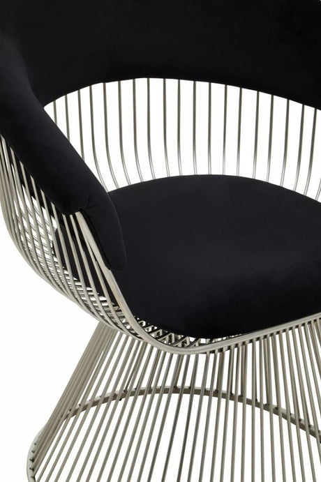 Vogue Black and Silver Velvet Chair