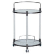 Oria White Glass Bar Trolley