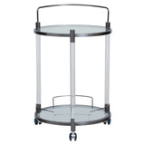 Oria White Glass Bar Trolley