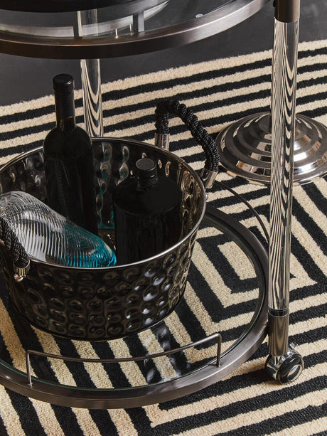 Oria White Glass Bar Trolley