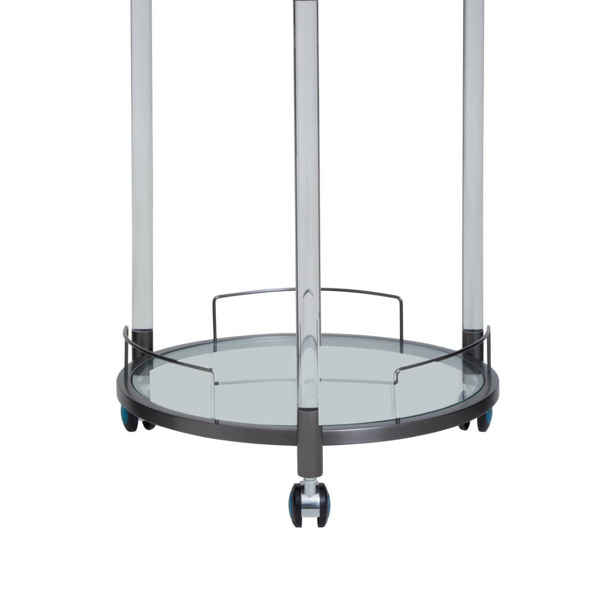 Oria White Glass Bar Trolley