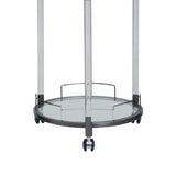 Oria White Glass Bar Trolley