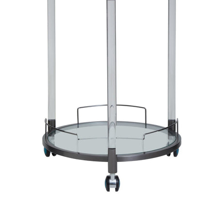Oria White Glass Bar Trolley