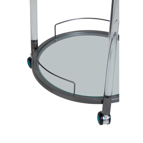 Oria White Glass Bar Trolley