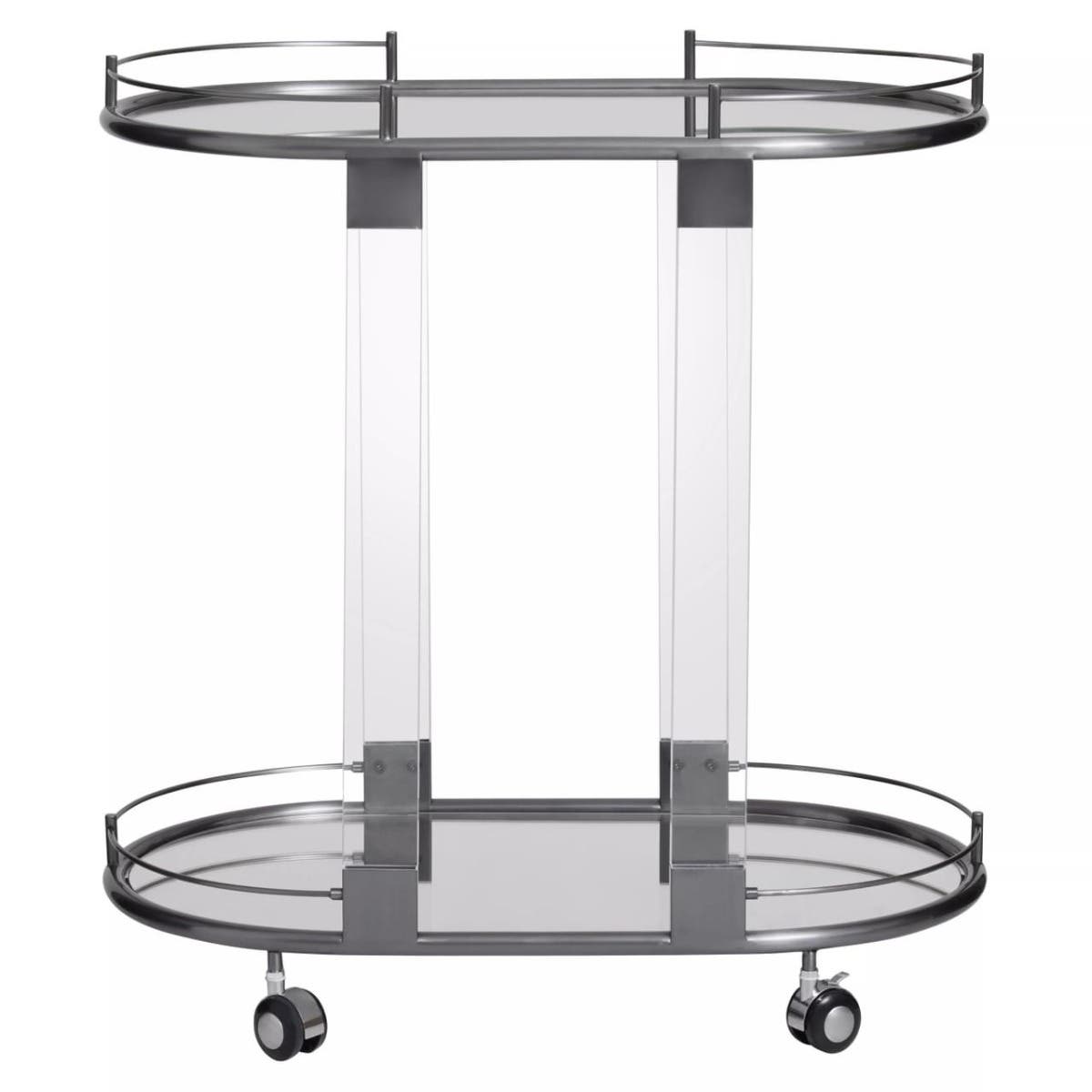 Oria Mirrored Trolley With Cool Metallic Frame