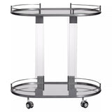 Oria Mirrored Trolley With Cool Metallic Frame