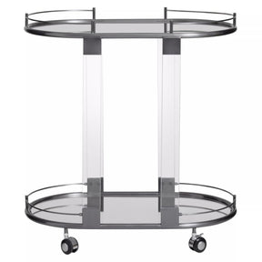 Oria Mirrored Trolley With Cool Metallic Frame