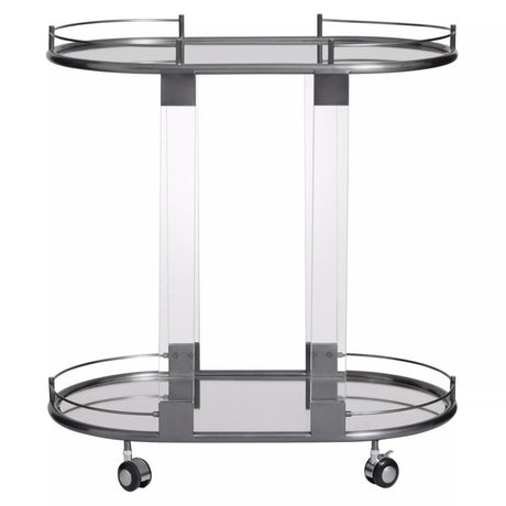 Oria Mirrored Trolley With Cool Metallic Frame