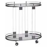 Oria Mirrored Trolley With Cool Metallic Frame