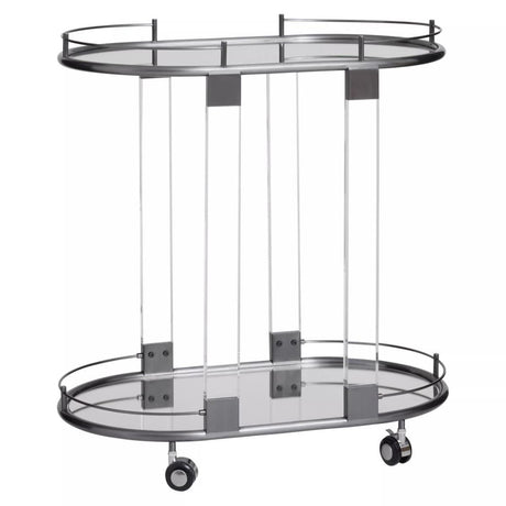 Oria Mirrored Trolley With Cool Metallic Frame