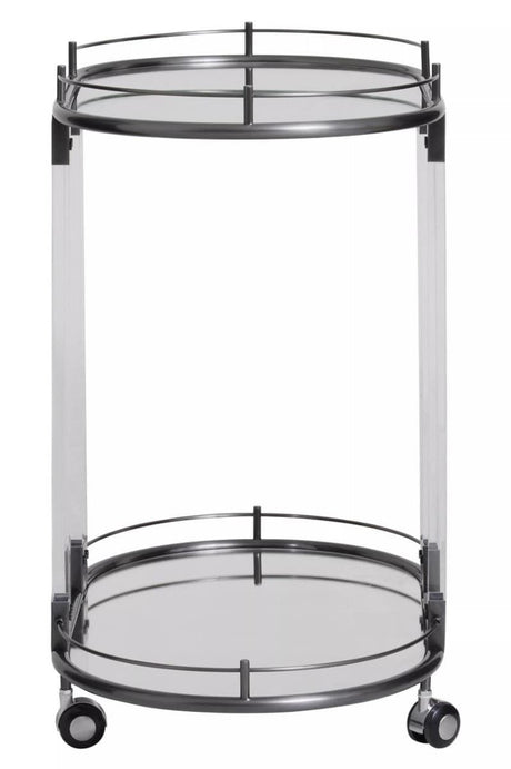 Oria Mirrored Trolley With Cool Metallic Frame