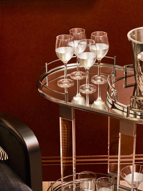 Oria Mirrored Trolley With Cool Metallic Frame