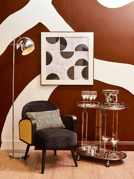 Oria Mirrored Trolley With Cool Metallic Frame