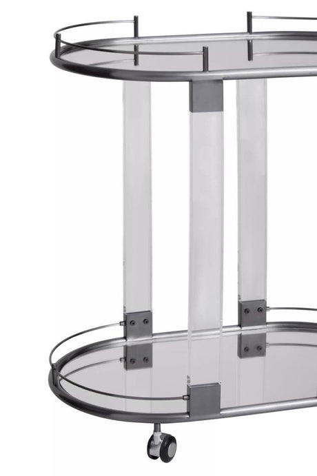 Oria Mirrored Trolley With Cool Metallic Frame