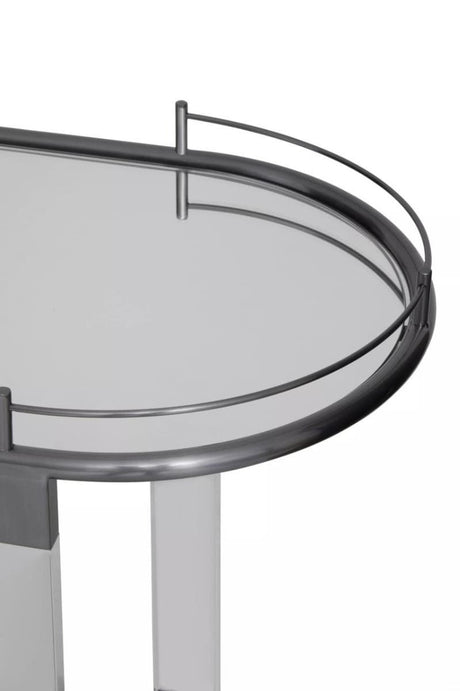 Oria Mirrored Trolley With Cool Metallic Frame