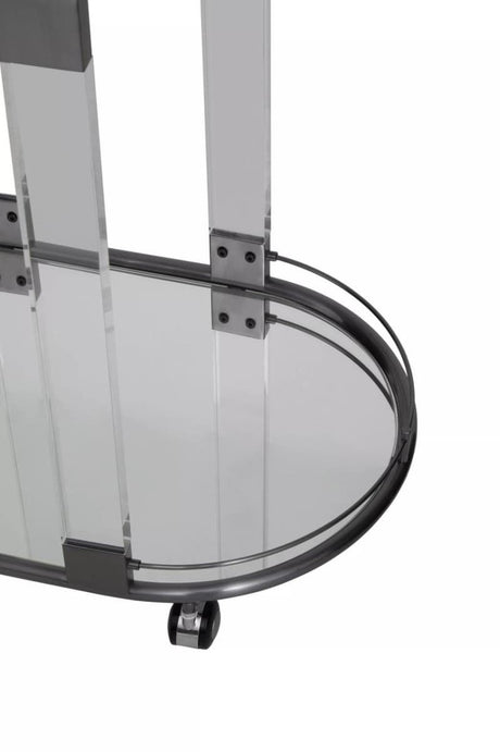 Oria Mirrored Trolley With Cool Metallic Frame