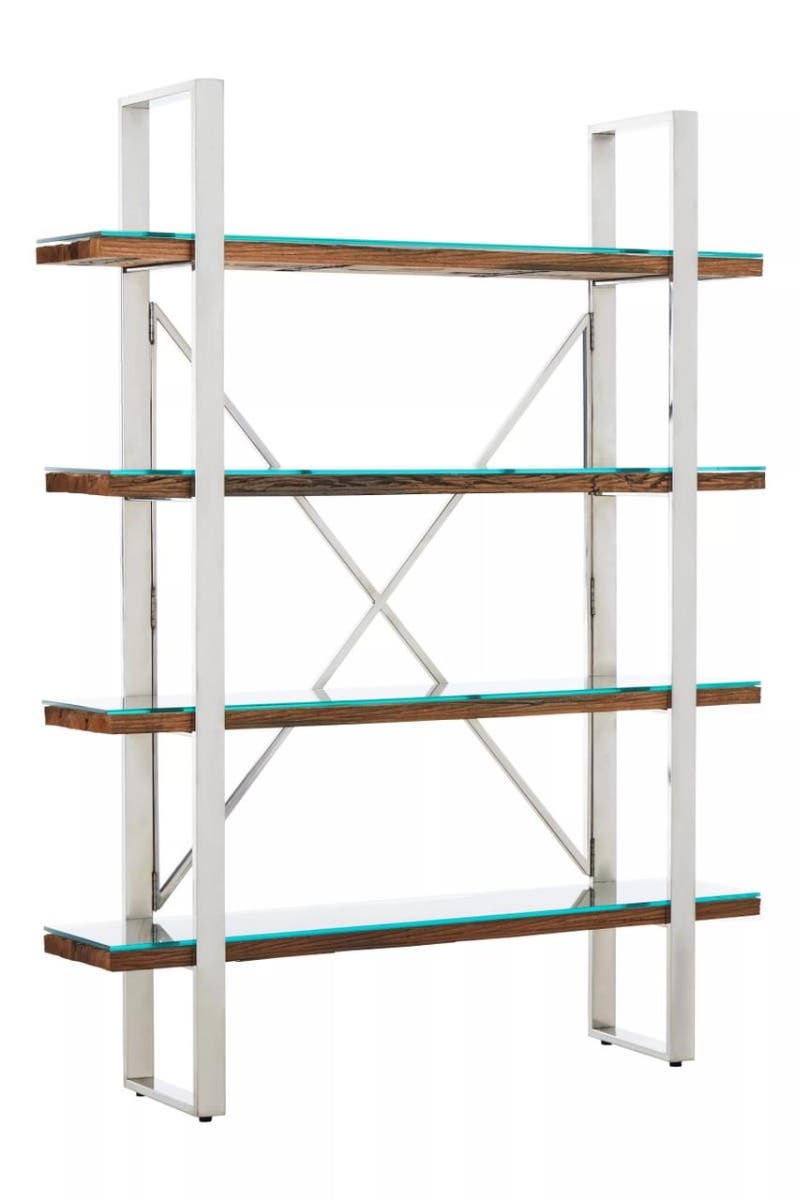 Kerala Natural Wood Four Tier Shelf Unit