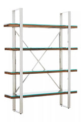 Kerala Natural Wood Four Tier Shelf Unit