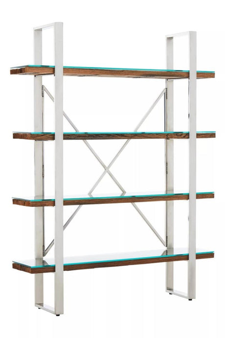 Kerala Natural Wood Four Tier Shelf Unit