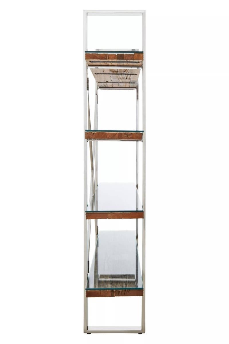 Kerala Natural Wood Four Tier Shelf Unit