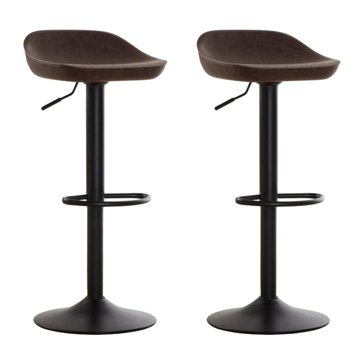 Dalston Set Of Two Mocha Bar Stools