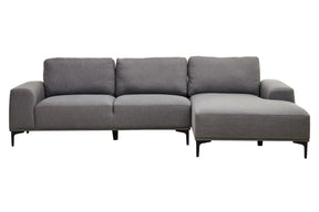 Toulon 3 Seat Grey Fabric Left Chaise Sofa