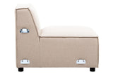 Toulouse Natural Fabric Armless Sofa