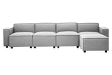 Toulouse Grey Fabric Sofa Ottoman