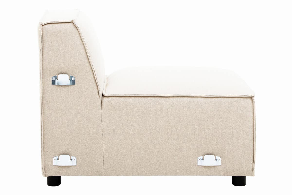 Toulouse Cream Fabric Armless Sofa