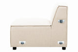 Toulouse Cream Fabric Armless Sofa