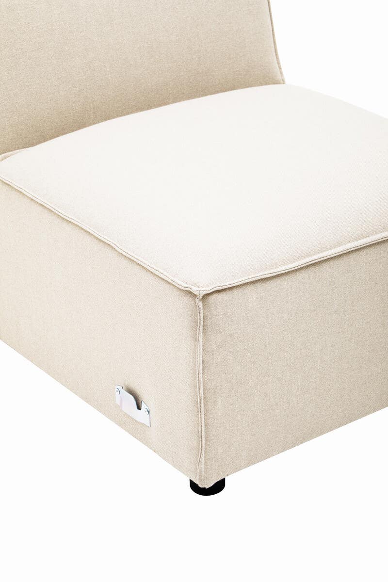 Toulouse Cream Fabric Armless Sofa