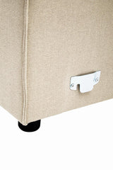 Toulouse Cream Fabric Armless Sofa