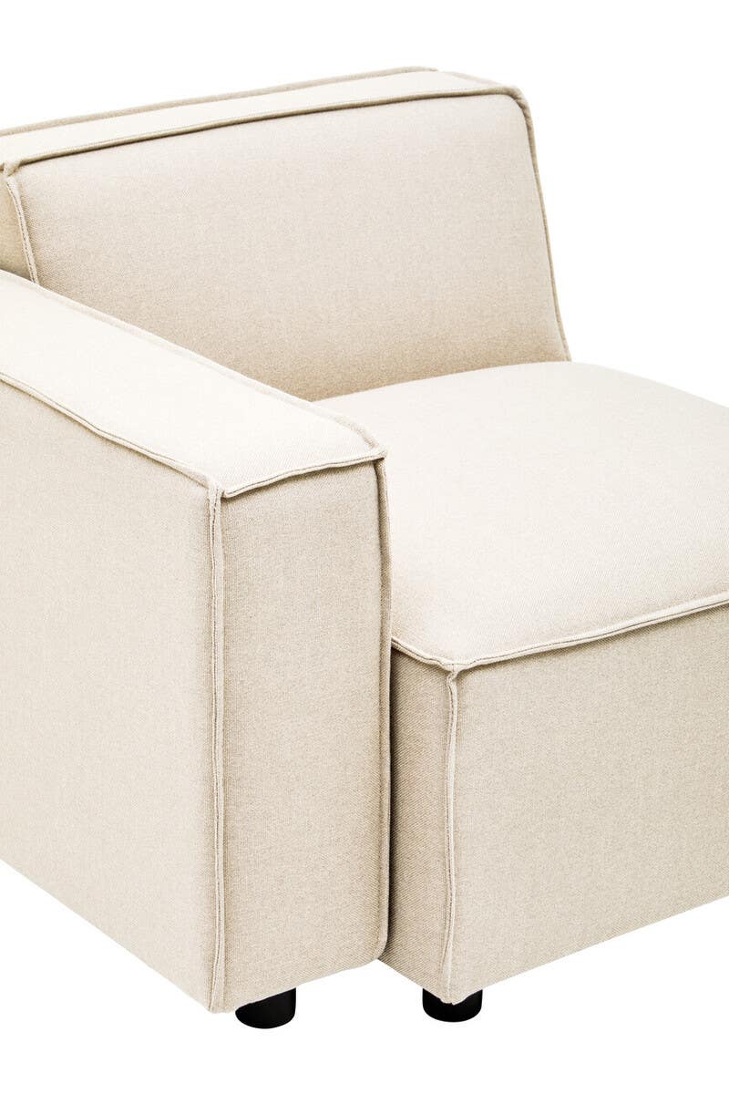 Toulouse Cream Fabric Right Arm Sofa