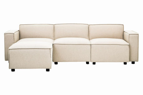 Toulouse Cream Fabric Sofa Ottoman