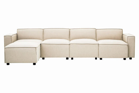 Toulouse Cream Fabric Sofa Ottoman