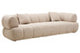 Ordona Cream Linen 3 Seater Curved Sofa
