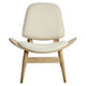 Vinsi Beige Fabric and Washed Elm Wood Chair