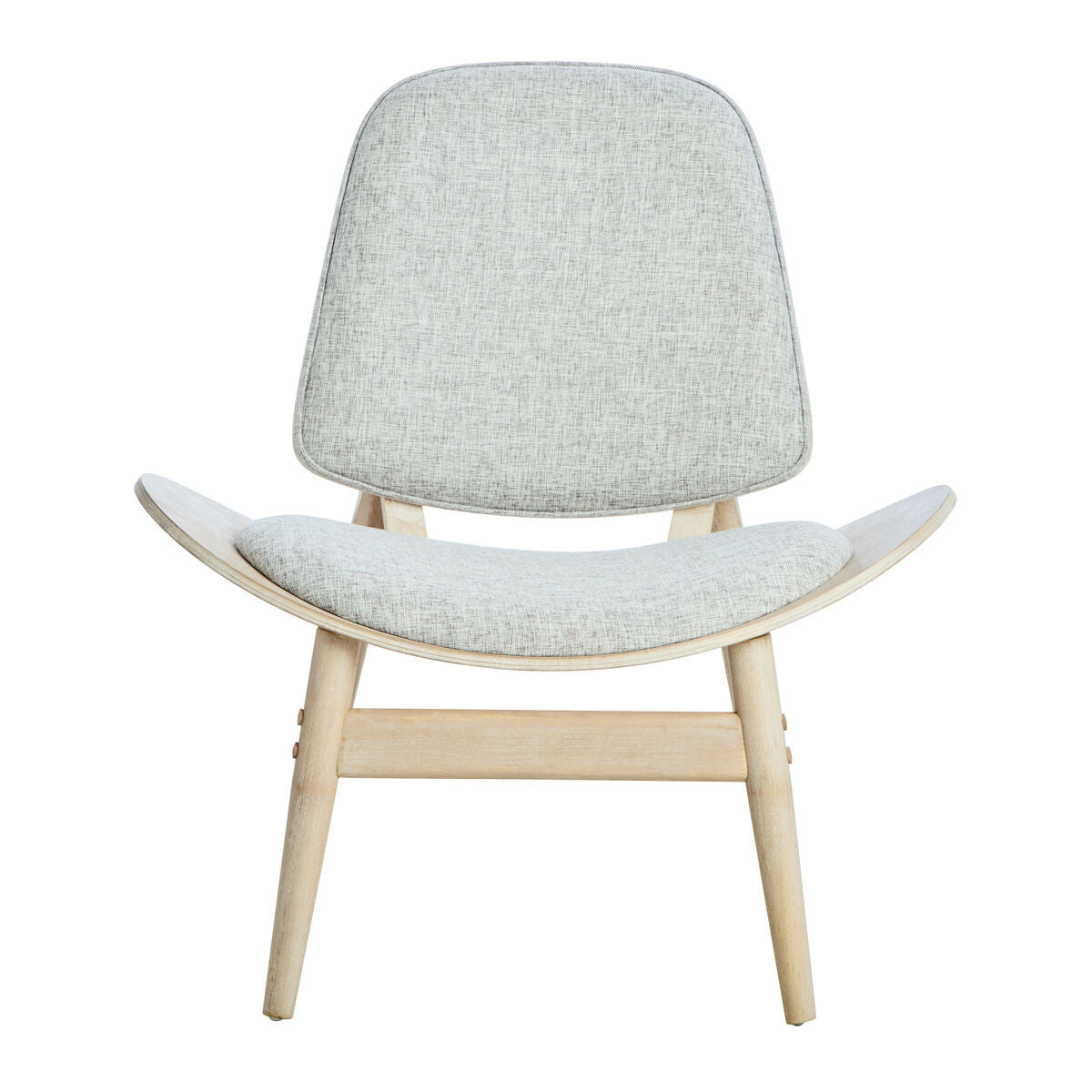 Vinsi Grey Fabric and Washed Elm Wood Chair