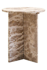 Santino Round Chocolate Marble Side Table