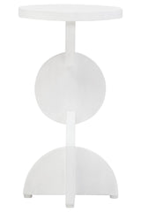Walsa Whitewash Mango Wood Abstract Side Table