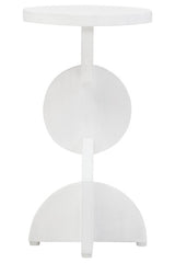 Walsa Whitewash Mango Wood Abstract Side Table