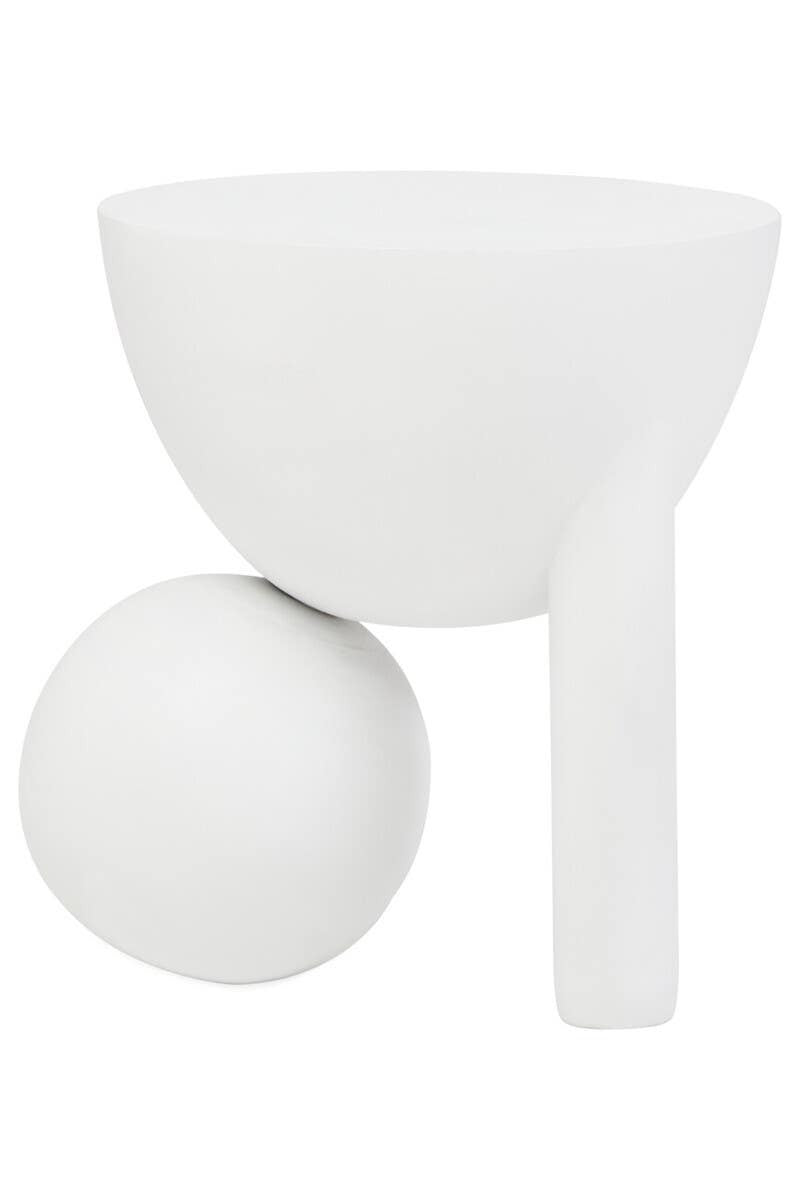 Walsa Whitewash Mango Wood Ball Detail Side Table