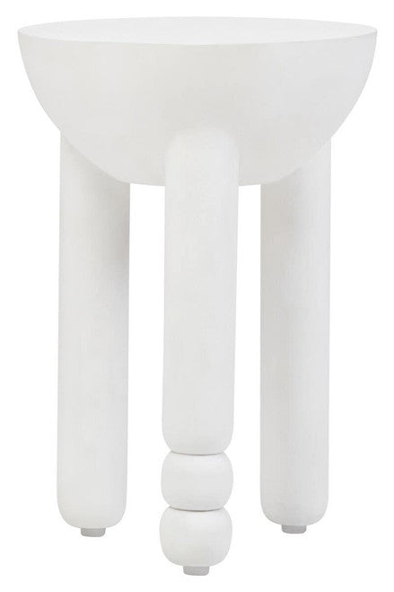 Walsa Whitewash Mango Wood Column Detail Round Side Table