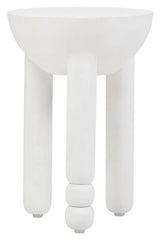 Walsa Whitewash Mango Wood Column Detail Round Side Table