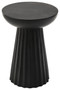 Walsa Black Finish Mango Wood Carved Ridge Side Table